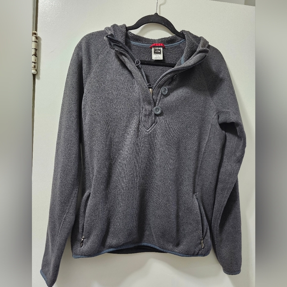 Women's Dark Grey North Face Crescent Sunshine Pullover Hooded Sweatshirt. Small - Picture 1 of 9